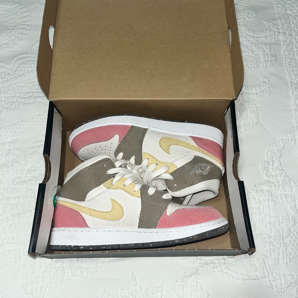 Jordan Kids Sneakers in Pink, Cream, and Tan